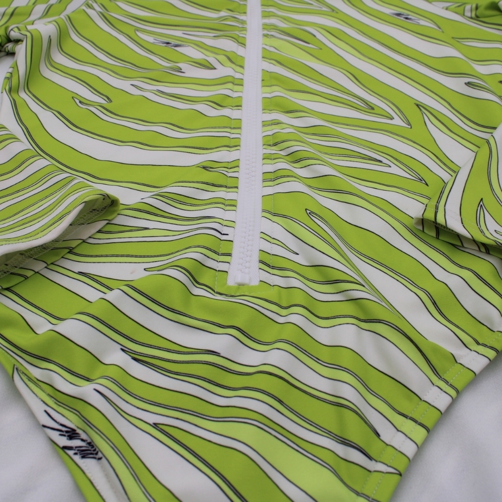 Michael Kors Women’s Size 6 Long Sleeve Swimsuit – Green/Yellow/White - Picture 4 of 5